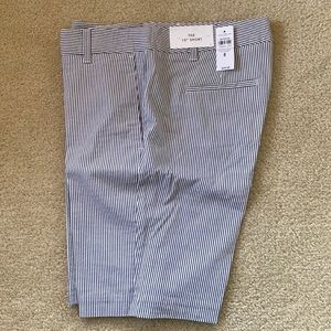 Ann Taylor Factory 10” Bermuda shorts. Blue/white pin stripes.  New with Tags!